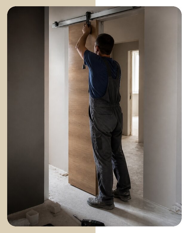 Профессиональный монтаж подвесной двери под ключ в Якутске